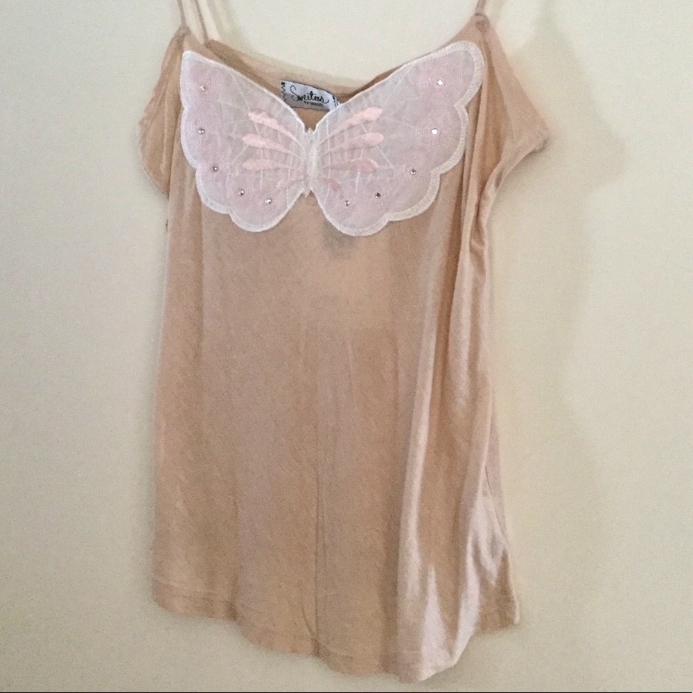Vintage Sweetees Butterfly Appliqué Cami - Picture 3 of 6